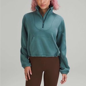 Lululemon brushed softstreme ribbed half zip jasper size 6